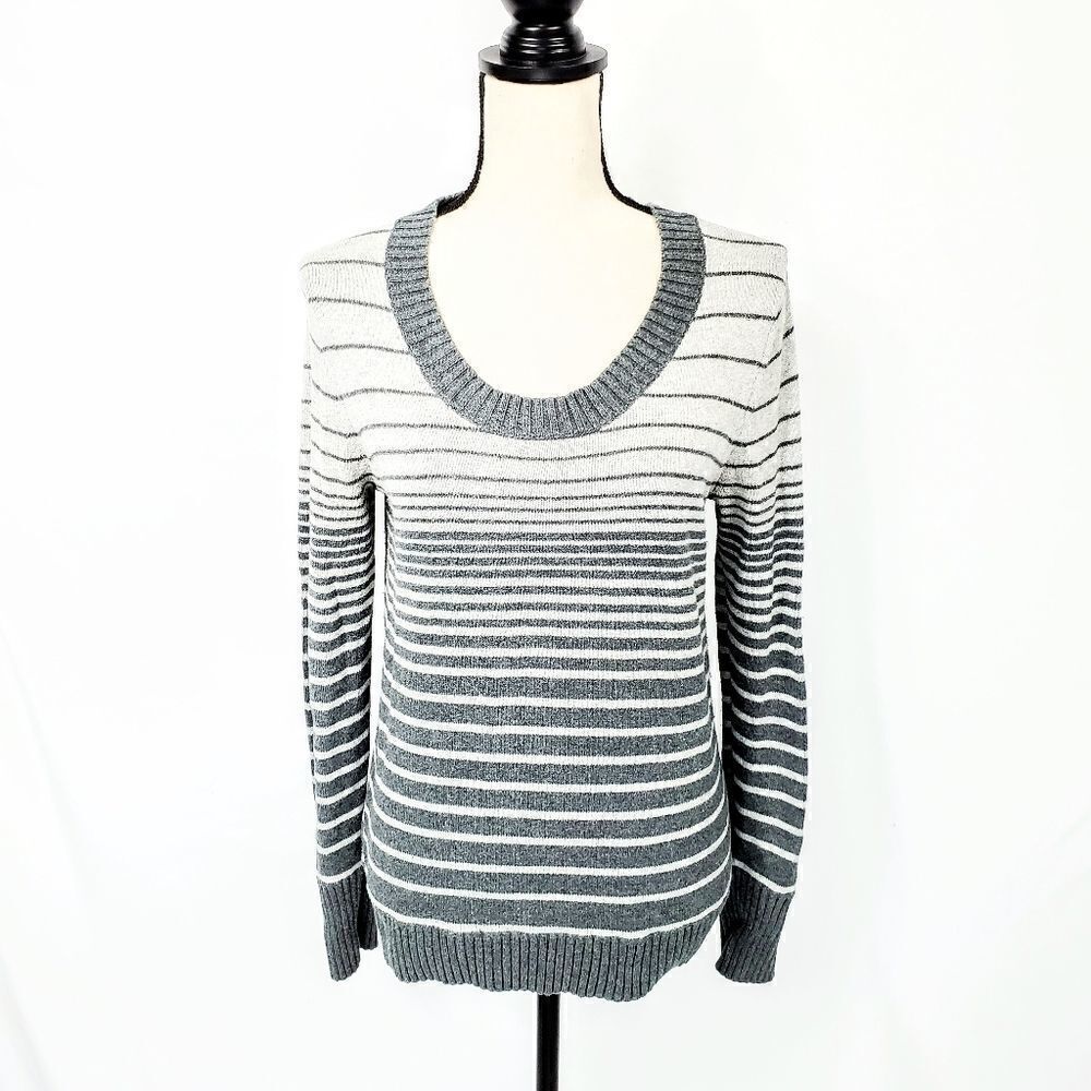 Sonoma Scoop Neck Striped Cotton Sweater S